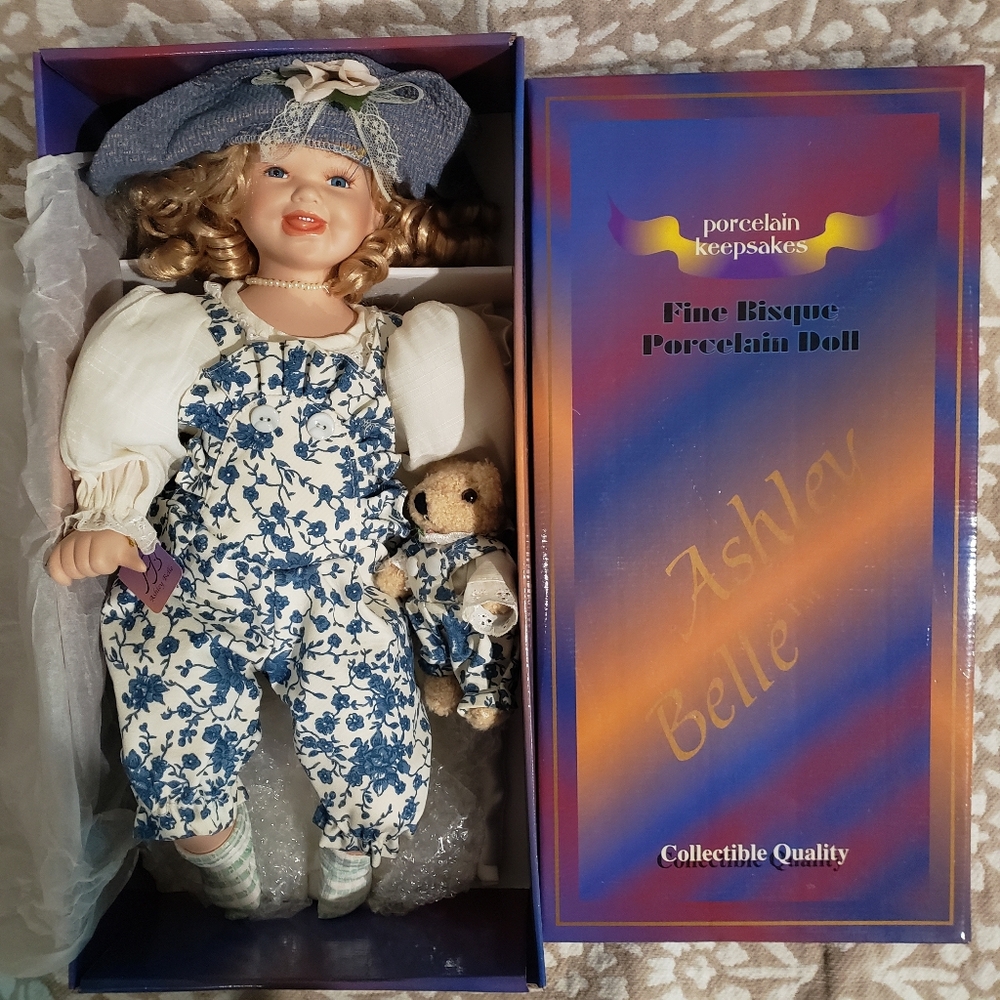 Ashley Belle "MEGAN" Fine Bisque 18" Porcelain Doll - New in Box